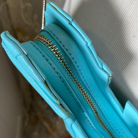 ♥️SOLD♥️KATE♠️SPADE SEAHORSE Chain Shoulder Clutch Limited Edition Blue Bag S - Picture 8 of 17